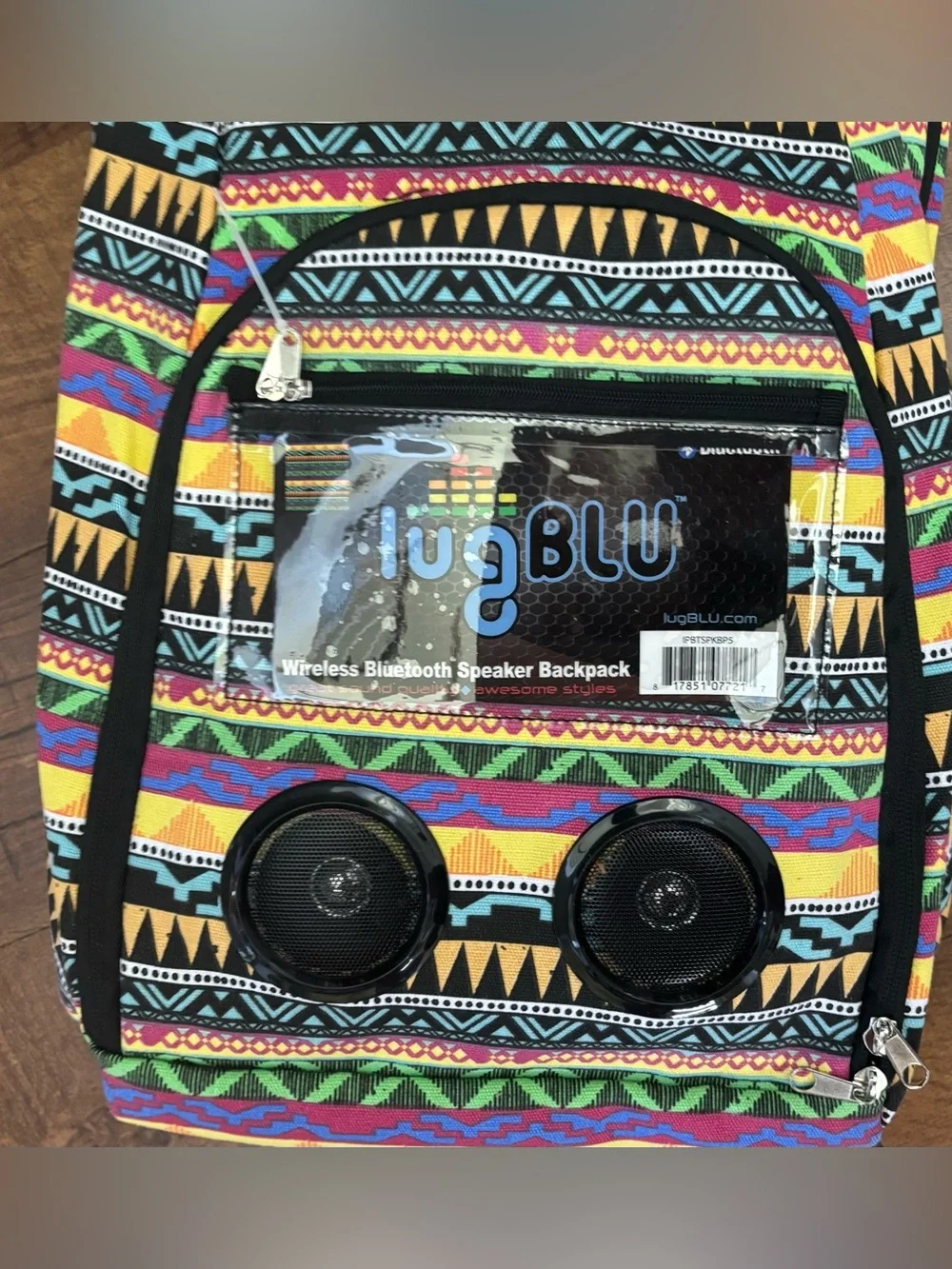 lugBLU Wireless Bluetooth Speaker Backpack-Aztec design NEW NWOT